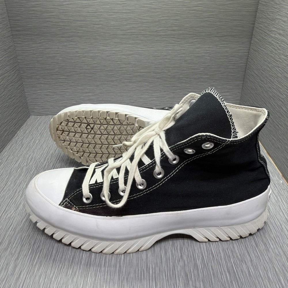 Converse Run Star Hike Hi Platform Sneakers Lug Sole Black White Men's 9